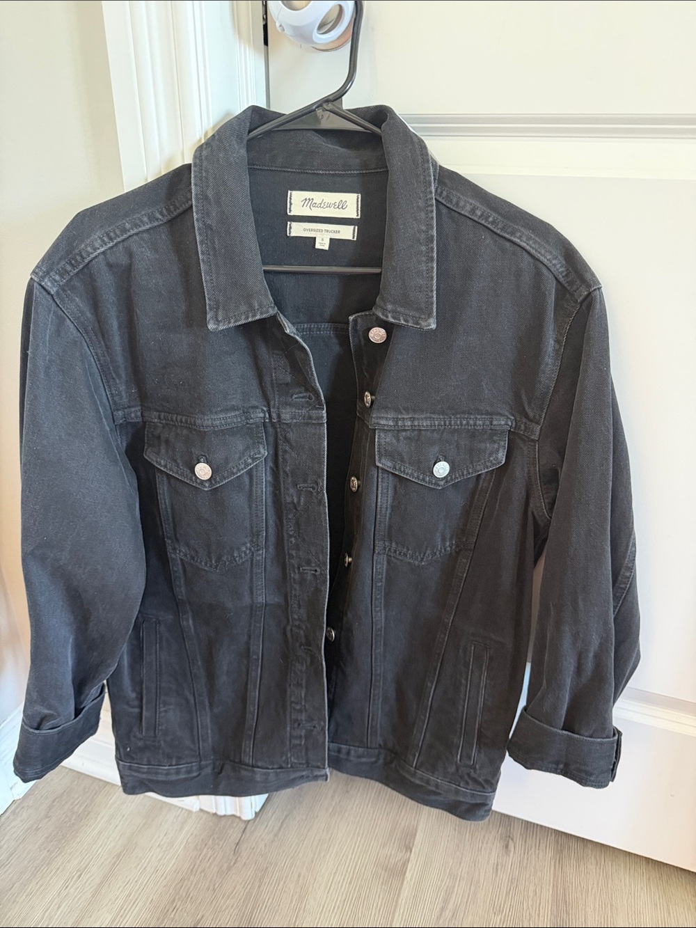 Madewell Black Washed Denim Trucker Jacket